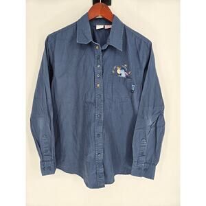 Vintage Disney Winnie the Pooh Button Front shirt Eeyore Embroidery Women's XL